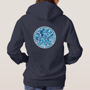 Sudadera Señales de paz de TVUUC en tonos azules