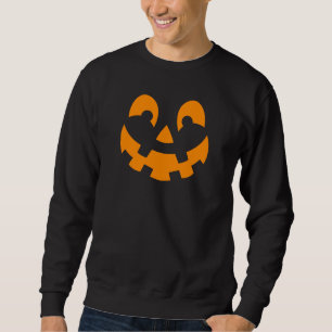 Sudadera Sencilla Calabaza Naranja Cara Silhouette Hallowee