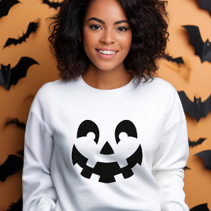 Sudadera Sencilla calabaza tallada cara Silhouette Hallowee