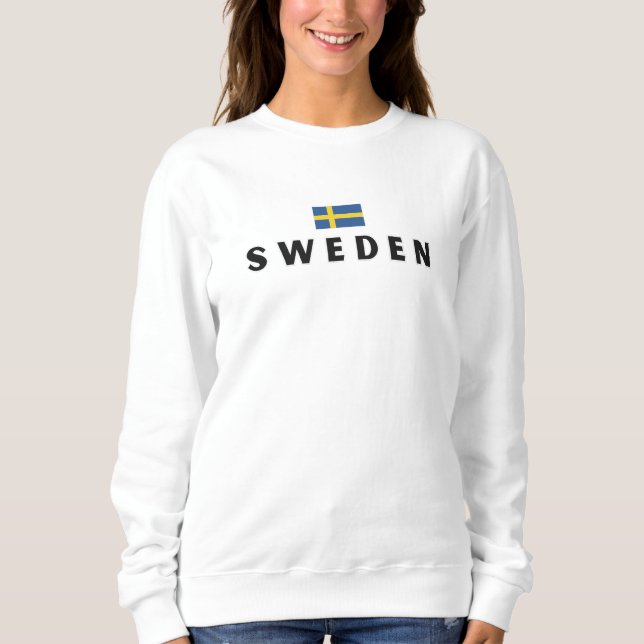 Sudadera Sencilla y moderna Suecia Bandera de Suecia Souven (Anverso)