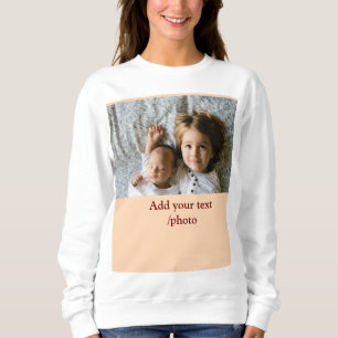 Sudadera sencillo mínimo AGREGAR TU FOTO NAVIDADES DE TEXTO