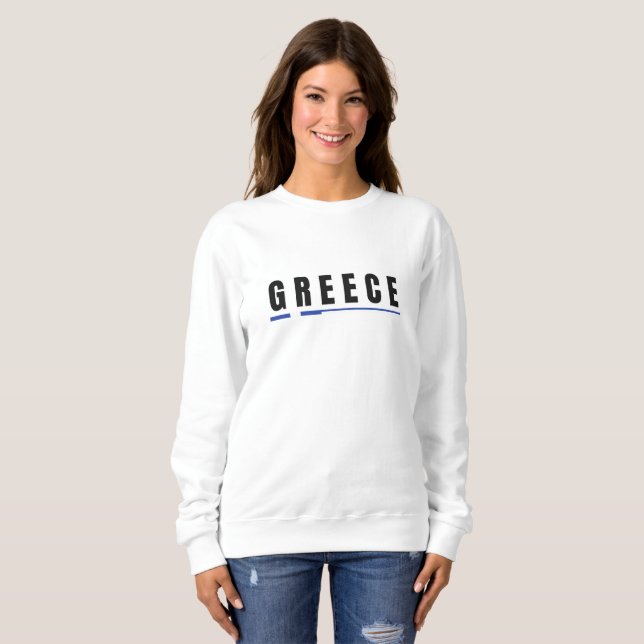 Sudadera Sencillo recuerdo moderno de la bandera de Grecia (Anverso completo)