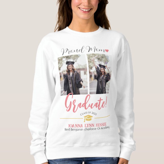 Sudadera Sencillo y elegante tapón de oro de graduación gra (Anverso)