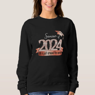 Sudadera Senior 2024 I Frase Motivacional Rosa Negro Fiesta
