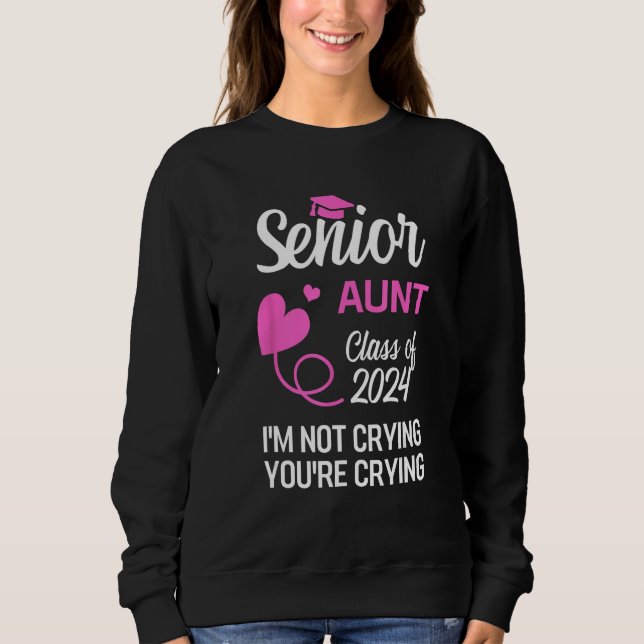 Sudadera Senior Aunt Class Of 2024  Graduation Proud Aunt W (Anverso)