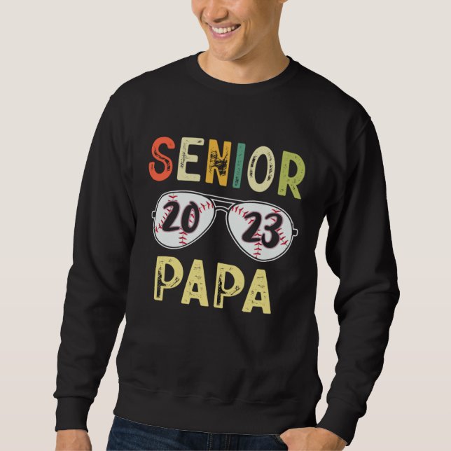 Sudadera Senior Papa 2023 Cool Proud Papa Baseball Senior G (Anverso)