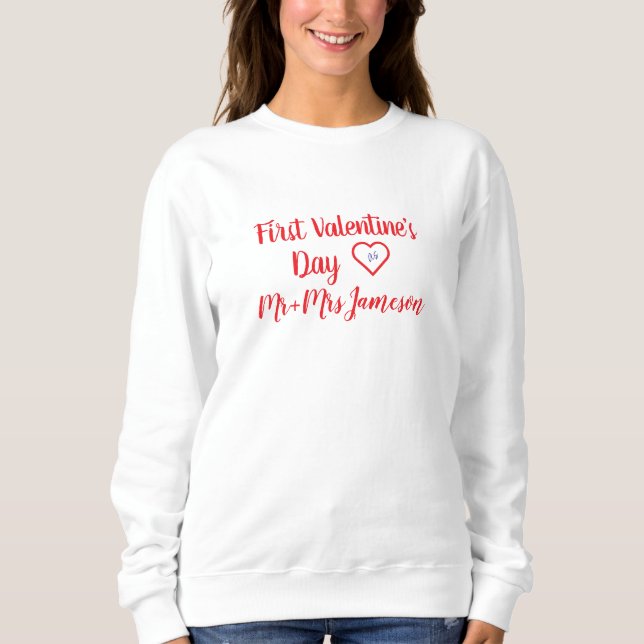 Sudadera Señor y Señora 1er Día de San Valentín Rojo (Anverso)
