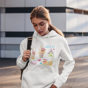 Sudadera Señora Divertida de Gatos Dibujos Animados Amante 