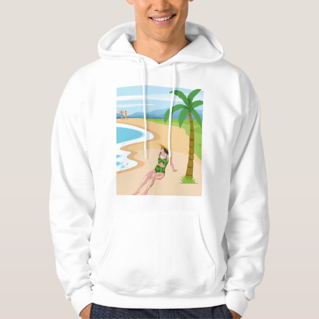 Sudadera señora en la playa (Anverso)