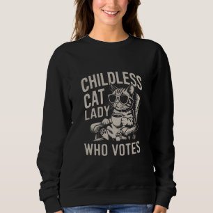 Sudadera Señora Gata sin Hijos Voto Elección 2024 Kamala