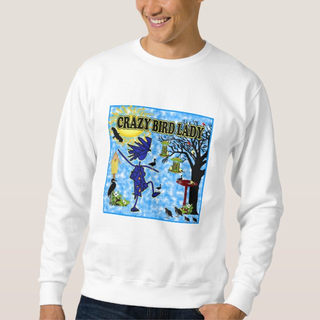 Sudadera Señora loca Design del pájaro (Anverso)