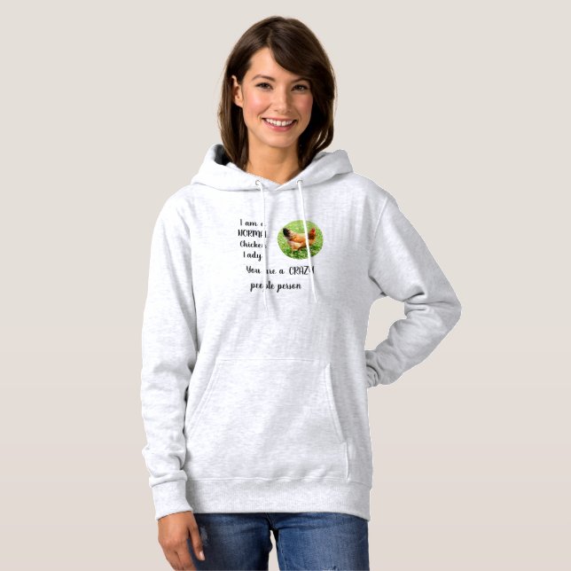 Sudadera Señora loca Shirt Funny Chicken Gift del pollo (Anverso completo)