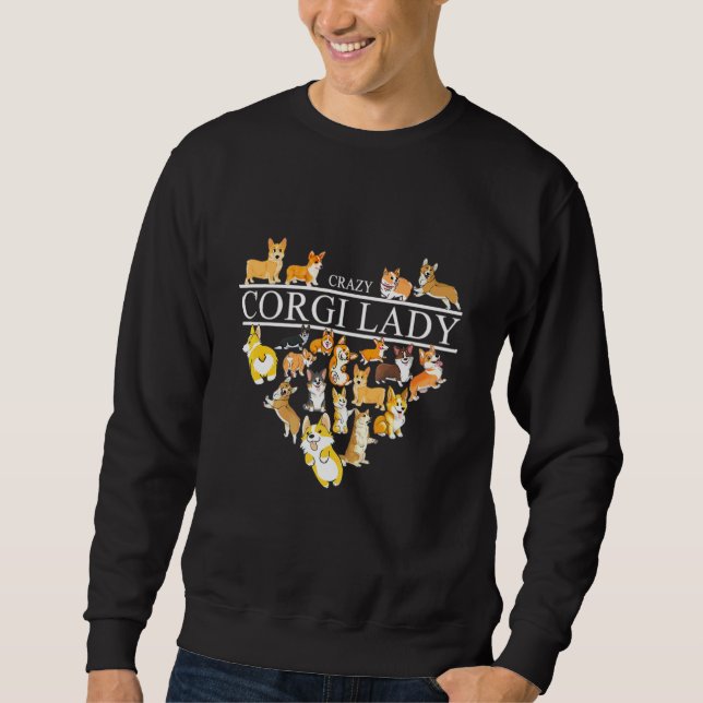 Sudadera Señora Perra Loca de Corgi Amor (Anverso)