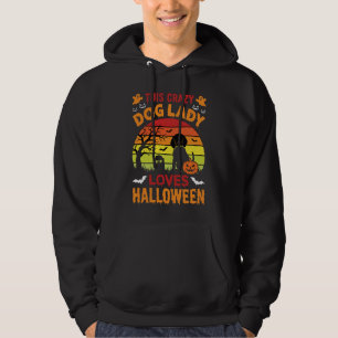 Sudadera Señora Perro Loco Ama Diseño Antiguo de Halloween