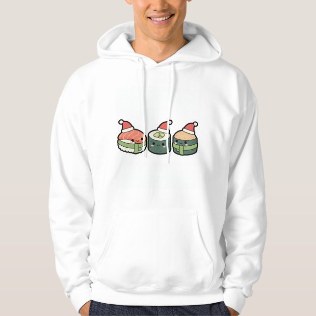 Sudadera SenpaiXEL Kawaii Christmas Sushi (Anverso)