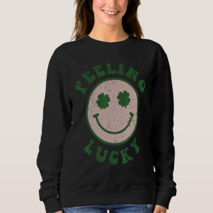 Sudadera Sensación de suerte Cara Sonriente Shamrock St Pat