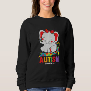 Sudadera Sensibilización Elefante Mamá Vistiendo Bordes Aut