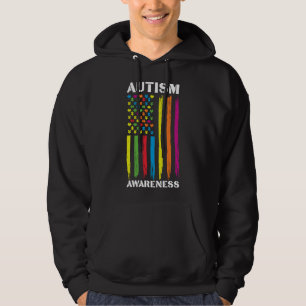 Sudadera Sensibilización sobre autismo Bandera patriótica e
