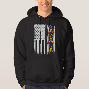 Sudadera Sensibilización sobre el autismo Bandera estadouni