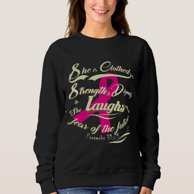 Sudadera Sensibilización temeraria sobre el cáncer de mama (Anverso)