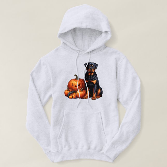 Sudadera Sentado de perros Rottweiler por calabazas de Hall (Diseño del anverso)