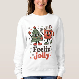 Sudadera Sentimiento Retro de Navidad Alegre Fiesta Vintage