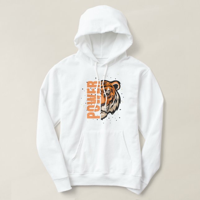 Sudadera Sentir el poder - Audaz Gráfico del tigre que ruge (Diseño del anverso)