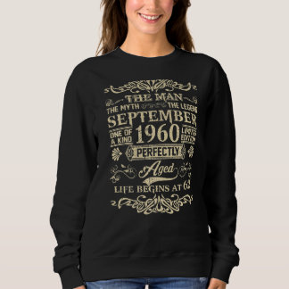 Sudadera Septiembre de 1960 Leyenda de Mitos del Hombre 62º