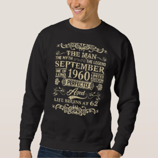 Sudadera Septiembre de 1960 Leyenda de Mitos del Hombre 62º