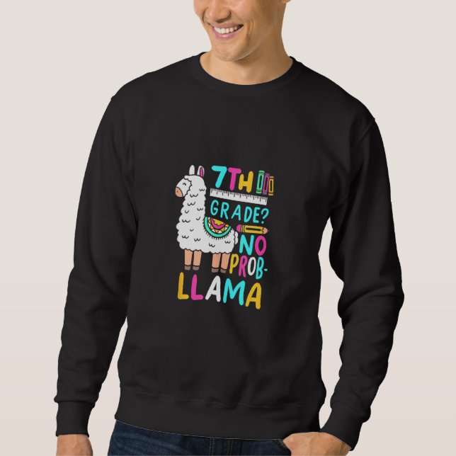 Sudadera Séptimo Grado No Prob Llama Graciosa Séptima Escue (Anverso)