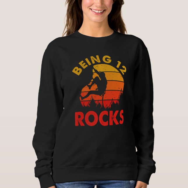 Sudadera Ser 12 Rocks Retro Climber Cumpleaños (Anverso)