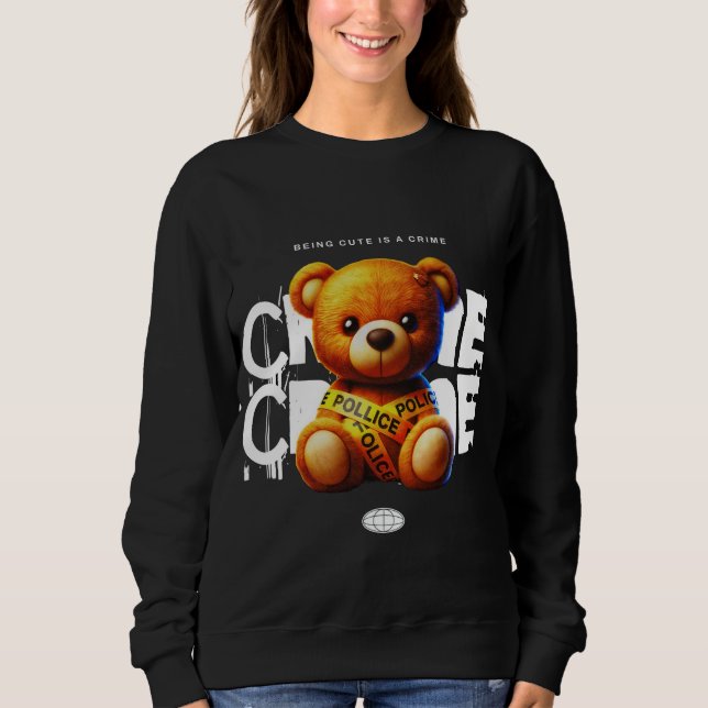 Sudadera Ser cortés es un crimen kawaii Teddy Bear (Anverso)