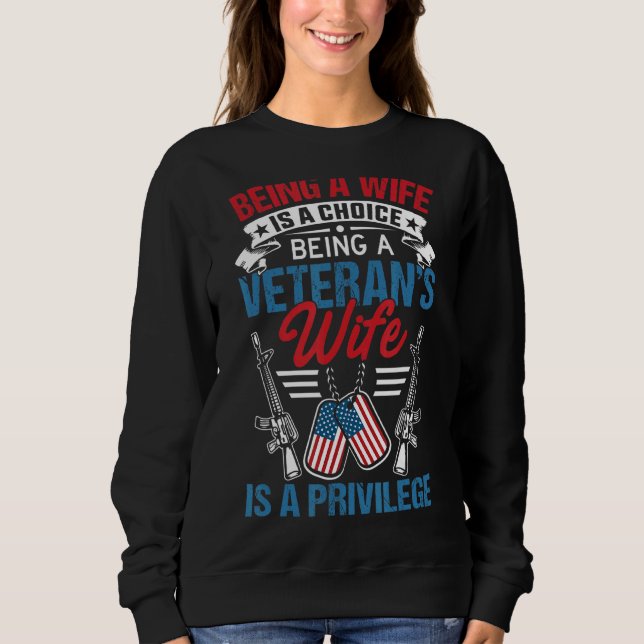 Sudadera Ser esposa es una elección Ser esposa de un vetera (Anverso)