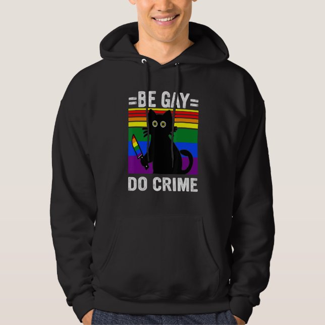 Sudadera Ser Gay Do Crime Black Cat (Anverso)
