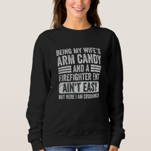 Sudadera Ser mi esposa un bombero con bastón de armas EMT g