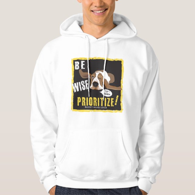 Sudadera Ser sabio, priorizar (Anverso)