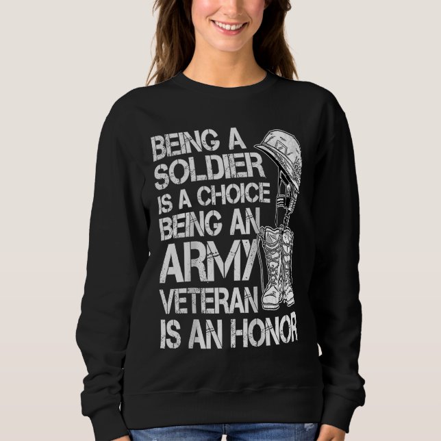 Sudadera Ser Soldado Es Una Elección Raglan Baseball (Anverso)