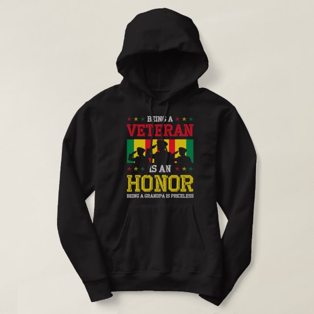 Sudadera Ser un veterano es un honor ser un abuelo es PRI (Diseño del anverso)