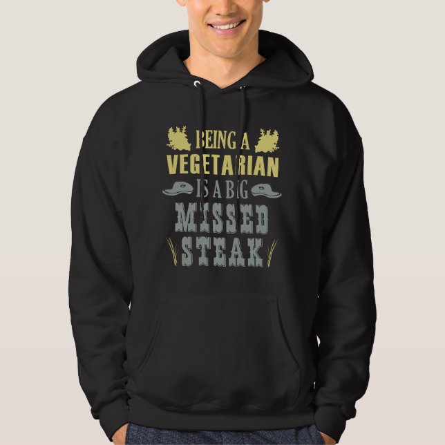 Sudadera Ser Vegetariano Es Un Gran Robo Perdido (Anverso)