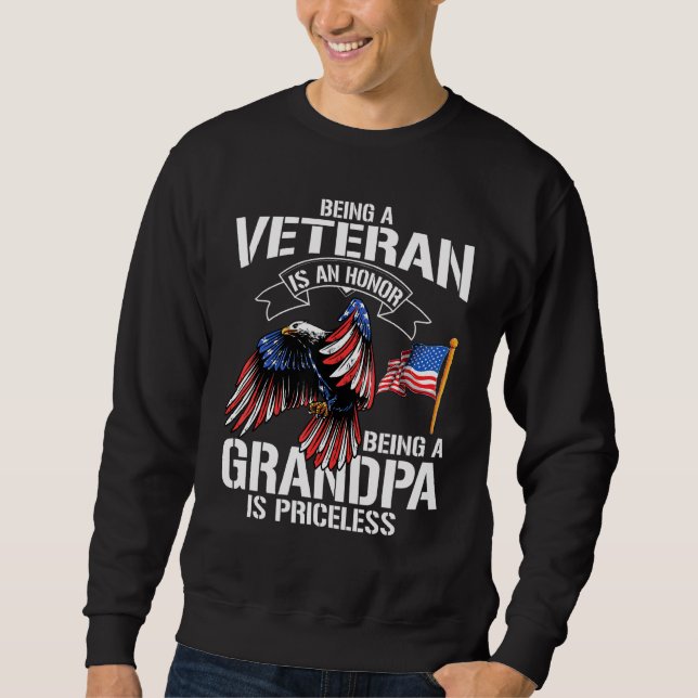 Sudadera Ser Veterano Es Un Abuelo Honorable No Tiene Preci (Anverso)