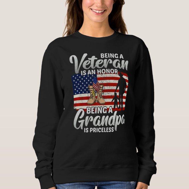 Sudadera Ser Veterano Es Un Honor Ser Abuelo (Anverso)