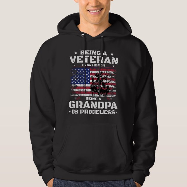 Sudadera Ser Veterano Es Un Honor Ser Abuelo Es (Anverso)