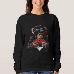 Sudadera Serbia Bandera Mono del Corazón Raíces serbias Srb