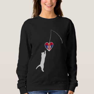 Sudadera Serbia diseño gato Bandera serbia gatos de amor