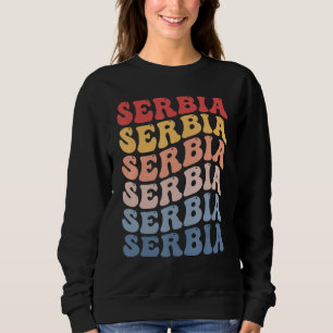 Sudadera Serbia Groovy Retro Serbio