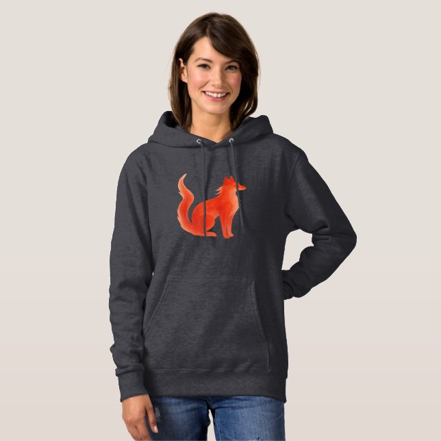 Sudadera Serene Watercolor Fox Ilustracion (Anverso completo)