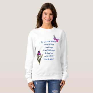 Sudadera Serenity Prayer Flower Butfly Inspirador