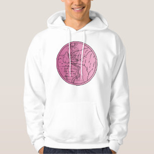 Sudadera Sereno Horizonte - Retrato de Línea Continua Rosa