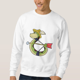 Sudadera Serpiente como arquero con arco y flecha