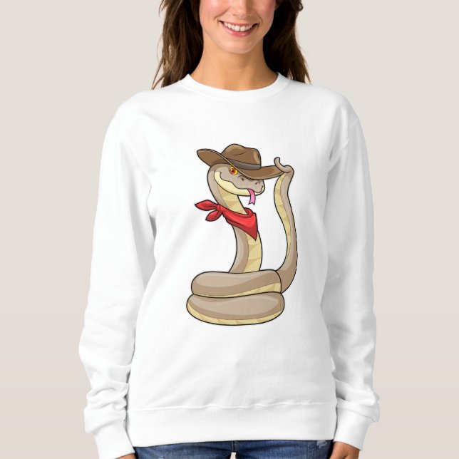 Sudadera Serpiente como vaquero con bufanda (Anverso)